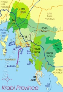 Tonsai - Railay to Koh Phi Phi Map